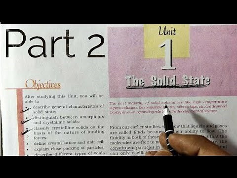CLASS 12 CHEMISTRY Chapter 1 The Solid State Part 2 NCERT HINDI 2021-2022