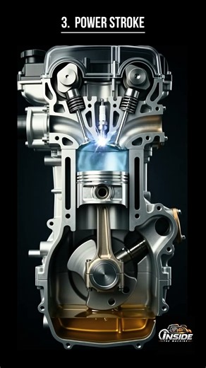 How a 4-Stroke Gasoline Engine Works in 4 Steps 🔥 | Engine Explained#shorts#howengineswork#carengine