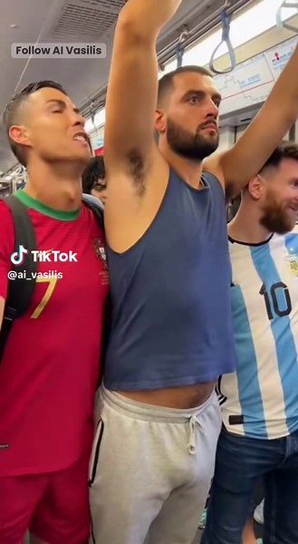 Γνωστοί ποδοσφαιριστές στο μετρό 🚈 #viral #fyp #ai #football #messi