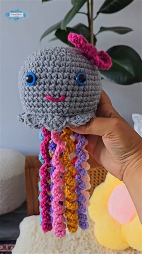 2.2K views · 16 reactions | Looking for a quick and easy beginner project? 臨 My new No Sew Octopus and Jellyfish pattern is for you! Visit my blog for the free pattern and video. #crochet #amigurumitoys #craftinghappiness | Crafting Happiness | Facebook