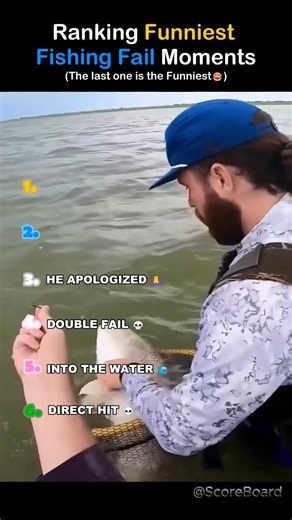 Ranking Funniest Fishing Fail Moments 😂🎣 #shorts #funny #fails