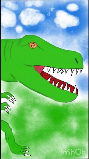 【デジタルのイラスト】ティラノサウルスとスピノサウルスを描きました！