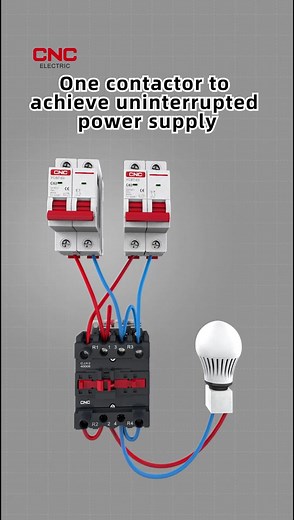 One contactor to achieve uninterrupted power supply#cncelectric #electric #accontactor #contactor #mcb #lighting #powersupply #powersupplyswitch #electricalengineering #electrician #lifehack #power