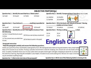 English Class 5 sba 2nd term 2025 | PECTAA mid term paper english grade 5 2025-26