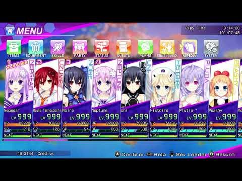 My progress after 100 hours into Hyperdimension Neptunia Re;Birth3 PC