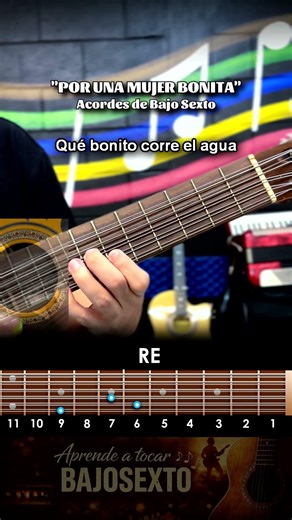 "Por una mujer bonita" Acordes Basicos en Bajo sexto / Bajo quinto #porunamujerbonita #bajosexto