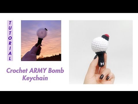Crochet Tutorial | How to crochet ARMY Bomb Keychain for beginners | BTS inspired | FREE PATTERN