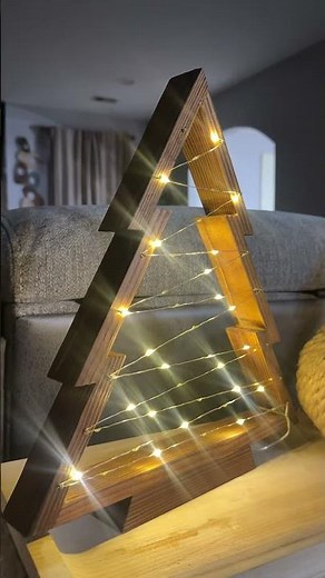 These wooden trees are stunning and simple for the holidays! It has LED lights with a remote and the