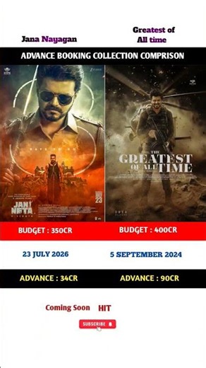 Jana Nayagan vs The Greatest of all time Movie Advance booking collection Comprison 🍿 |