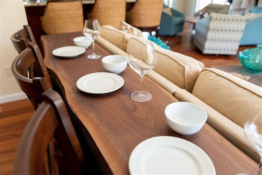 The Hepburn Live Edge Walnut Sofa Table: Handcrafted Wooden Bar Top Design - Etsy