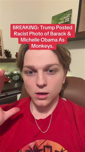 Trump just posted a video on Truth Social that includes a racist image of Barack and Michelle Obama as monkeys.