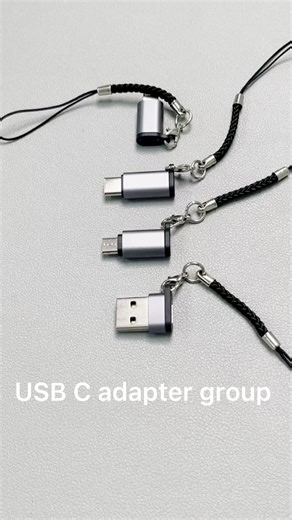 Ready to Ship Portable USB A Micro USB Transfer Key Chain Type-C USB C Adapter Converter Gender with Sling