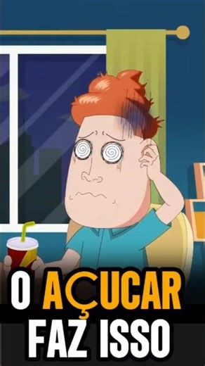 PORPOR QUE O AÇÚCAR TE DEIXA CANSADO E TONTO? 🍩📉#animation #saude #shorts