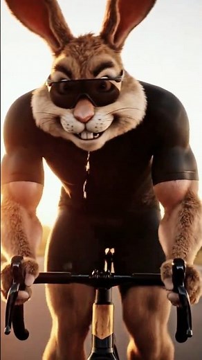 Beast Power Rabbit Cycling Challenge 🚴🔥 | Cinematic #ai #shorts
