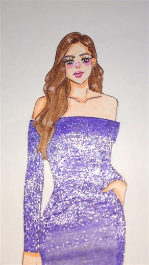 Vestido morado | Se me acabó mi pluma de gel con brillos 😭