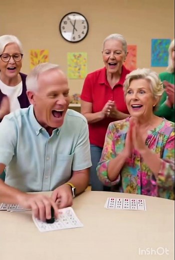 Seniors playing Bingo at the senior center