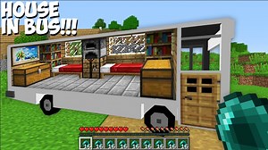 How to BUILD BEST HOUSE in BUS in Minecraft Challenge 100% Trolling