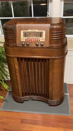 A recent restoration, this Philco 40-180 is back home and all reassembled. The owner refinished the cabinet on his own and he did an amazing job. This radio looks and sounds fantastic! ~Jeremy. | J & J Vintage Radio Restoration, Repair & Sales