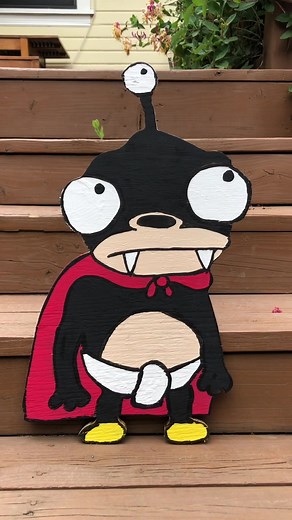 Creative Art Projects Using Scrap Wood | Nibbler & Futurama Inspired Art