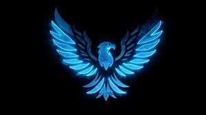 Blue Eagle Animated Neon Logo with Reveal Effect - Overlay Graphic Element