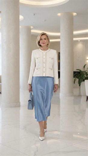 Elegant Blue & White Outfits Over 50 & 60 | Classy Fashion Ideas