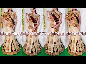 HOW TO DRAPE ONE MINUTE SAREE PERFECTLY|LEHENGA SAREE DRAPING TUTORIAL|HINDI