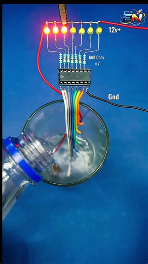 water level display circuit using uln2003 #shorts #scienceproject #experiment