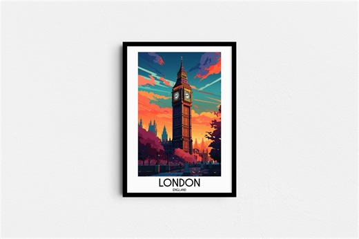 London Travel Poster, England, Big Ben Painting (digital Download) - Etsy