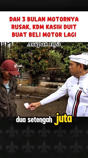 Motor broken for 3 months‼️Kang Dedi gives money to buy a used bike #shorts #kdm