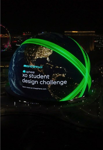 Today, Sphere announced the Second Annual Sphere XO Student Design Challenge and this year’s theme: Earth Day. More than 100,000 Clark County-based students will again be invited to create art for the Exosphere as part of the unprecedented collaboration between Sphere, the Clark County School District and UNLV. In addition to seeing their artwork featured on the Exosphere, high school and UNLV winners will receive $10,000 scholarships, and younger students will be awarded $10,000 donations for t