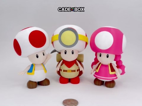 Toad, Toadette and Captain Toad 3D Printed Figures - Collectible, Fan Art, Arcade & Gaming Decoration, Nostalgia Gift - Etsy