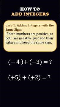 How to Add Integers | Basic Math for Beginners #shorts #maths #easy