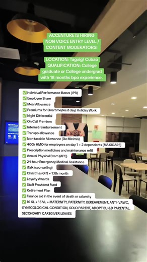 Accenture Hiring Non-Voice Content Moderators in Taguig