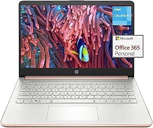 HP Stream 14-inch Laptop for Student and Business - Intel Quad-Core Processor, 8GB RAM, 320GB Storage (64GB eMMC + 256GB Card), 1-Year Office 365, Webcam, 11H Long Battery Life, Wi-Fi, Win11 H in S