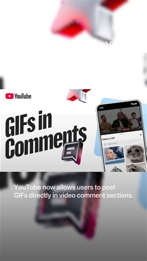 YouTube now allows users to post GIFs directly in video comment sections.