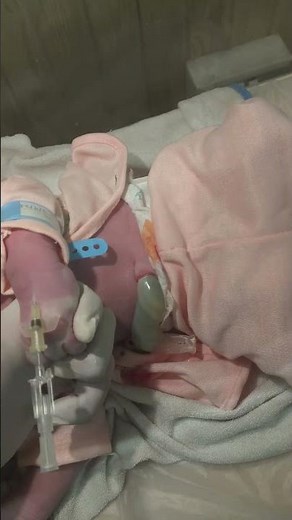 How to Pass IV Line in Newborn Babies | IV Cannulation Procedure (NICU) #cutebaby #baby