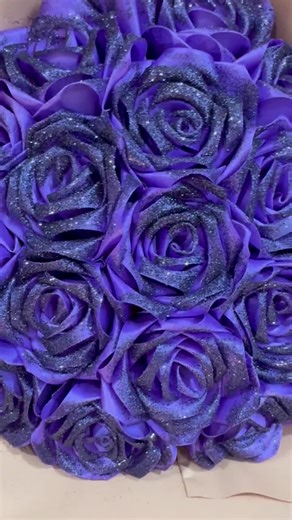 Handmade Glitter Satin Ribbon Rose Bouquet: Purple Wedding Keepsake - Etsy