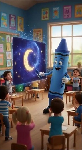 Blue ones paint the starry night | #kids #learningpoem #kidssongs #nurseryrhymes #cartoon