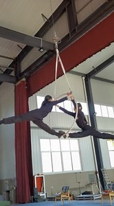 6.5K views · 122 reactions | These young trapeze artists complement each other perfectly as they swing in mid-air while performing their impressive dance moves using a metal hoop and straps. Their years of practice are already paying off as they eye a career on the big stage. #Talent #FunChina | China Plus Culture | Facebook