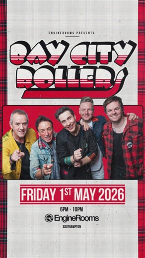 🎶 S-A-T-U-R-D-A-Y… night? Not this time! 😄 Bay City Rollers are coming to EngineRooms on Friday 1st May 2026! Don’t miss this legendary night of hits, energy, and tartan! 🎤💥 🎟️ Tickets on sale Friday 28th November 2025 — mark your calendars! https://www.engineroomssouthampton.co.uk/events/bay-city-rollers #baycityrollers #engineroomssouthampton | Engine Rooms Southampton