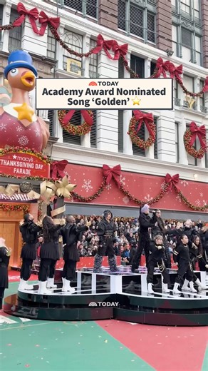 "Golden" from Netflix's "KPop Demon Hunters" was nominated for Original Song in the 2026 Academy Awards. 💜 Back in November 2025, the singing voices of HUNTR/X performed the hit at the Thanksgiving Day Parade. The movie was also nominated for Animated Feature Film. #Oscars | Today Show