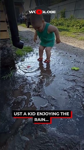 Toddler Goes Full Olympic Mode in a Puddle 😂 | Funniest Rain Moment Ever! | WooGlobe