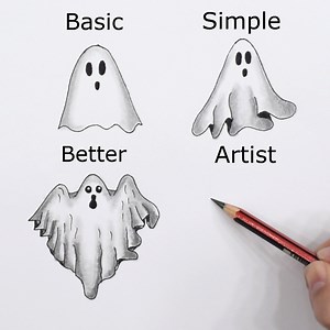 Cómo dibujar un fantasma en 4 maneras distintas 👻 | Art Paint