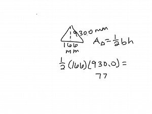 The formula for the area of a triangle is 1 / 2 ×base ×height. What is the area of a triangle in square meters if its base is 166 mm and its height is 930.0 mm ? Express the answer to the proper number of significant figures. | Numerade