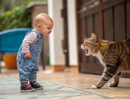 Cat vs Kid, Who Wins? Playtime perfection! 🐱🤼‍♂️ Watch as this energetic cat and a giggling child engage in the most adorable play fight. Swats, giggles, and plenty of fun—this duo will brighten your day! Who do you think will win this playful showdown? 🥋✨ #CatAndChild #PlayfulPets #FunnyAnimalMoments #ViralCuteVideos #WholesomeFun