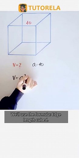 Calculate Cube Volume: Edge Length 10 cm #Math #Cuboids #Cubes
