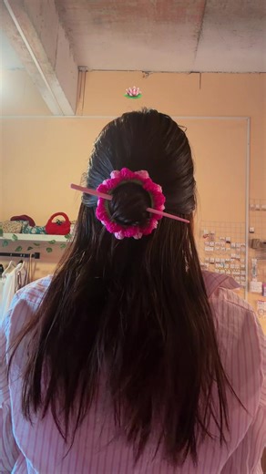 Lotus hair pin available #hairpin #hairclip #crochet #crochethair #viral
