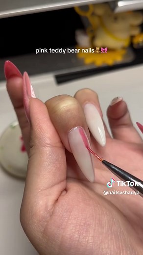 DIY Pink Teddy Bear Nails Tutorial | Cute Nails & Pink Nails Ideas!