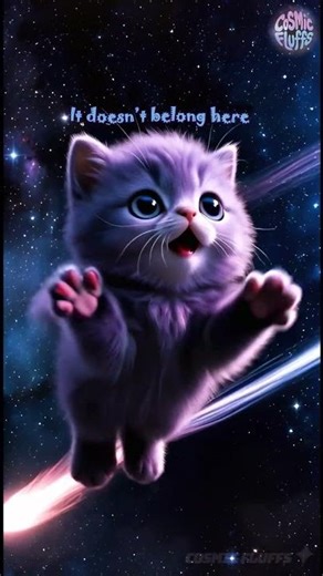 This Cosmic Kitten Found Joy in Space ✨ #CosmicFluffs