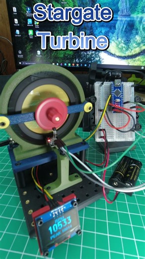 Stargate Turbine with Tachometer. #Steam #Turbine #3DPrint